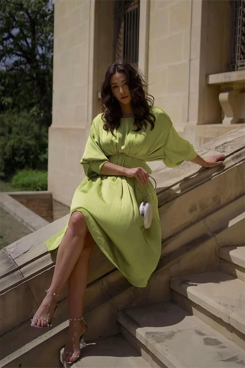 Fabulous Love Graceful Satin Midi Dress