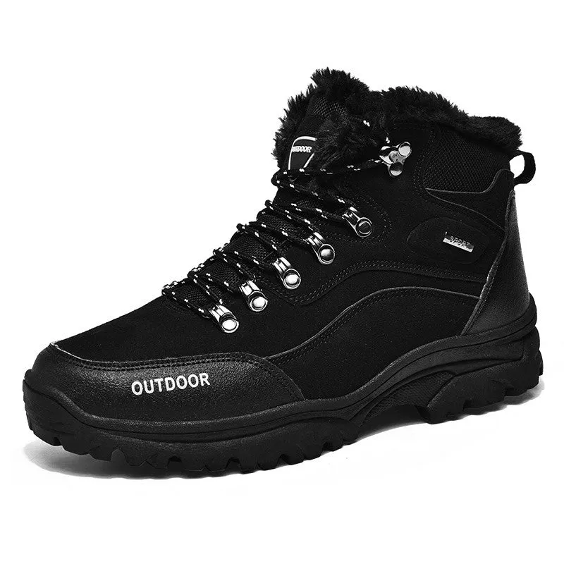 Man's winter velvet thermal slip resistant stylish fashion joker snow boots