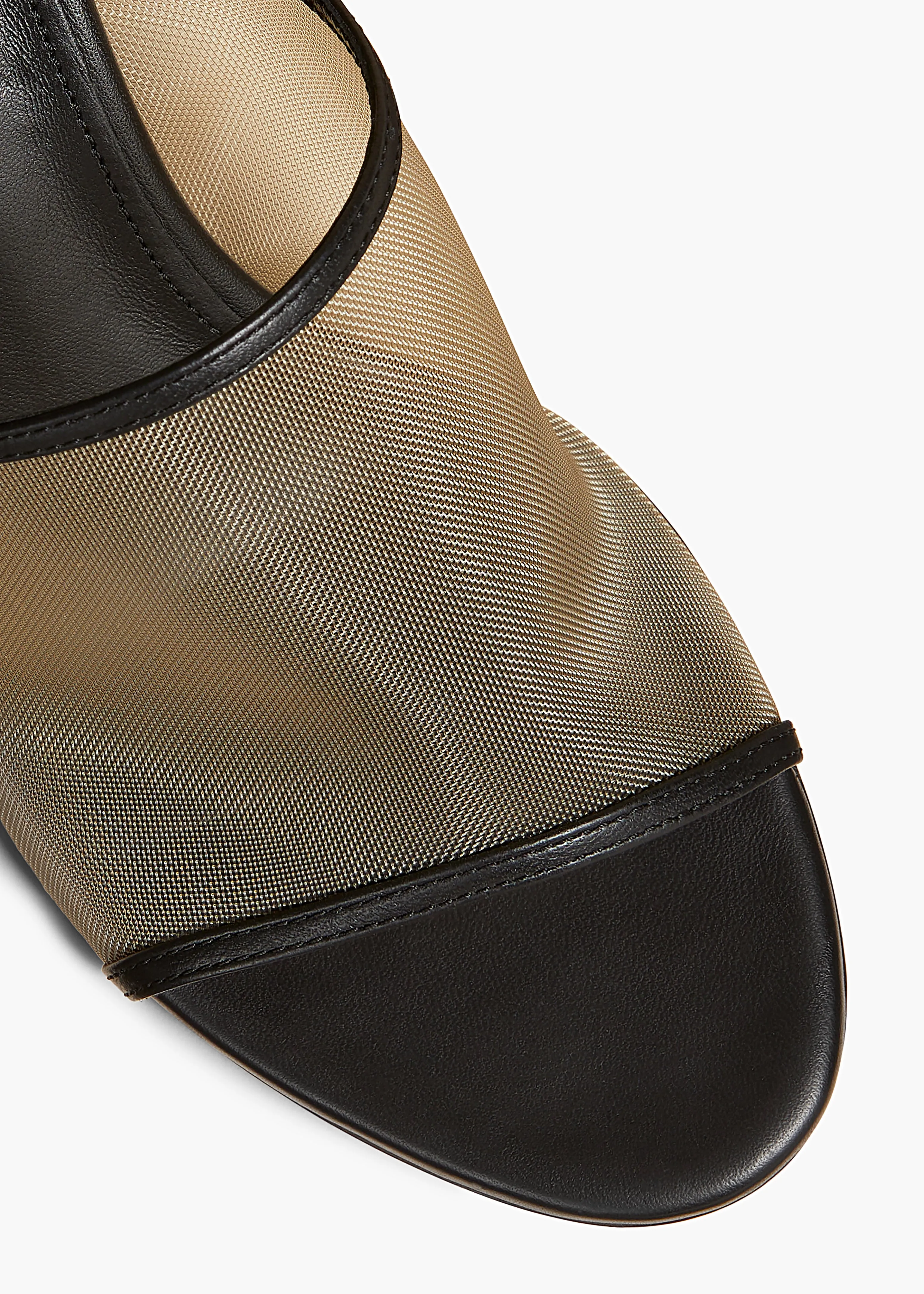 Marion Wedge Sandal in Beige Mesh