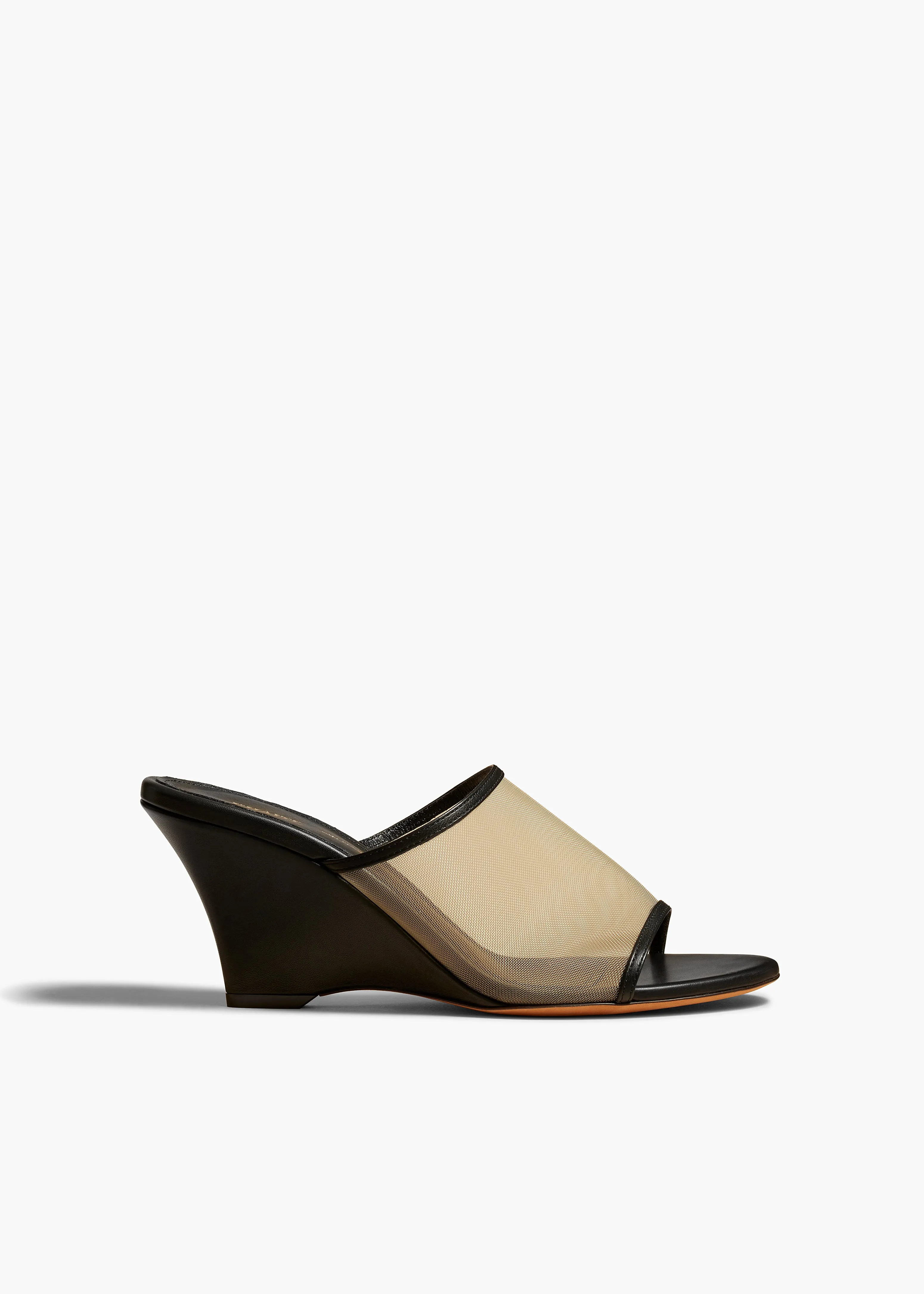 Marion Wedge Sandal in Beige Mesh