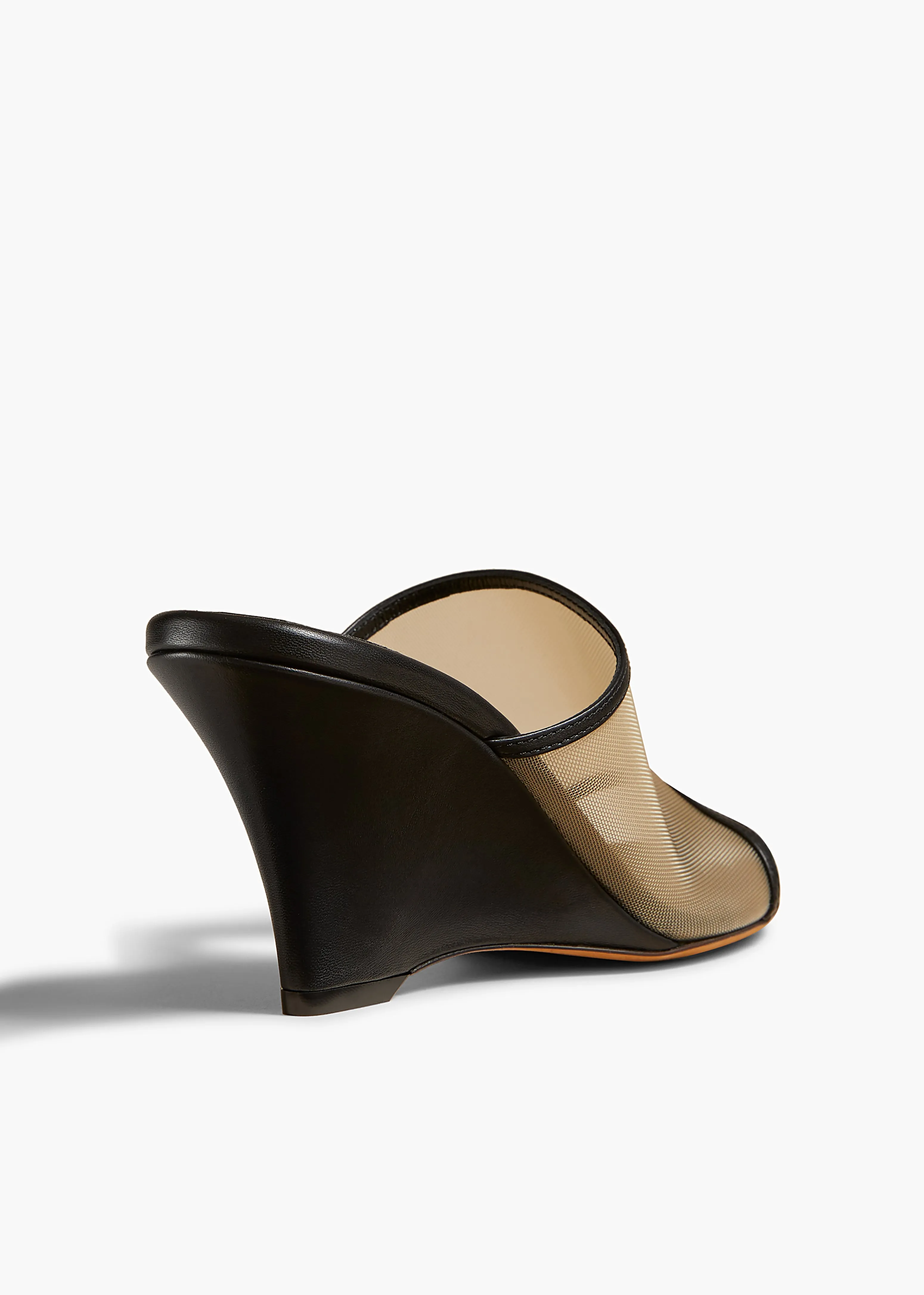 Marion Wedge Sandal in Beige Mesh