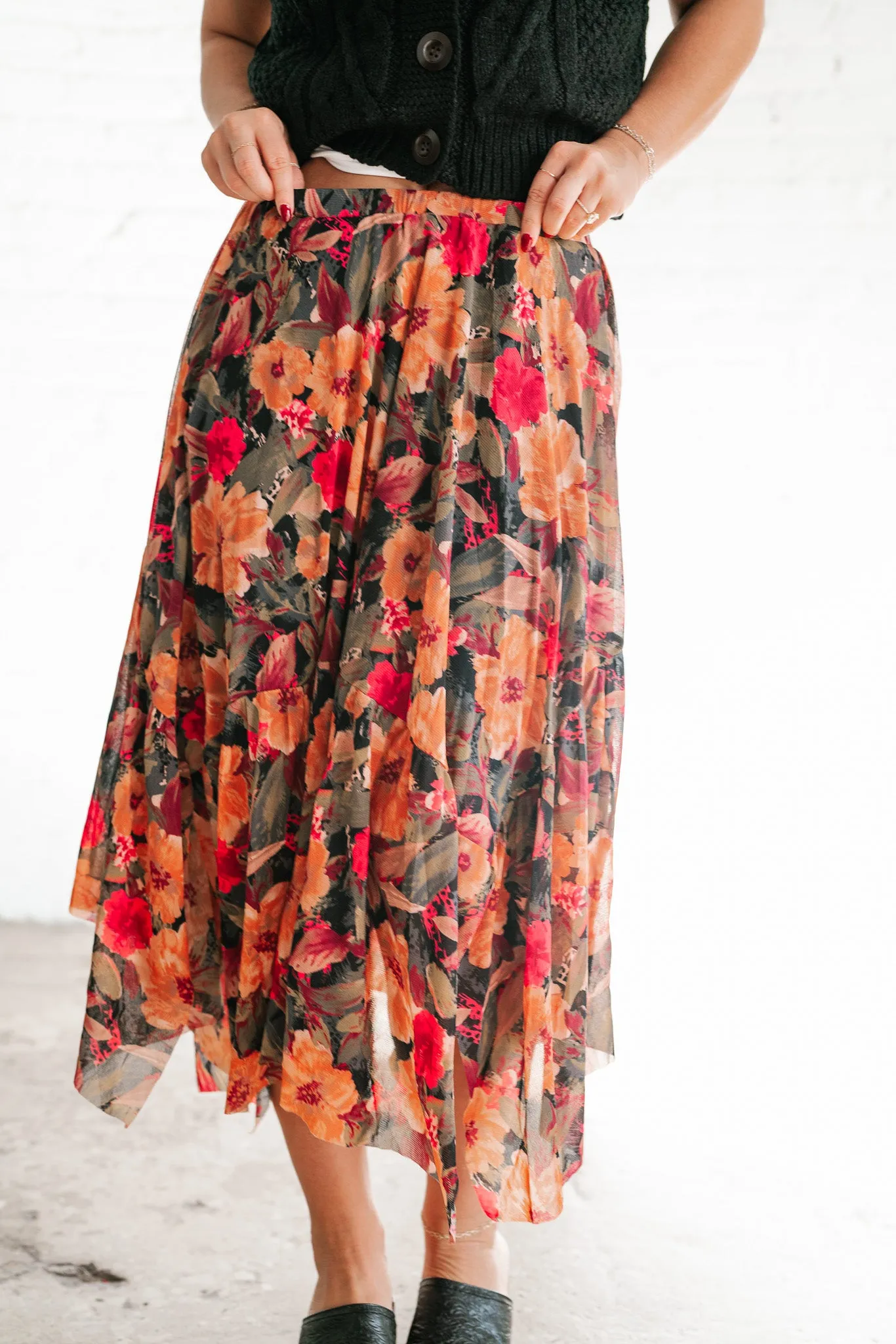 November Hues Floral Skirt