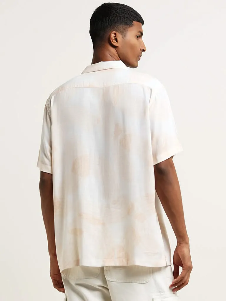 Nuon Peach Printed Relaxed Fit Shirt