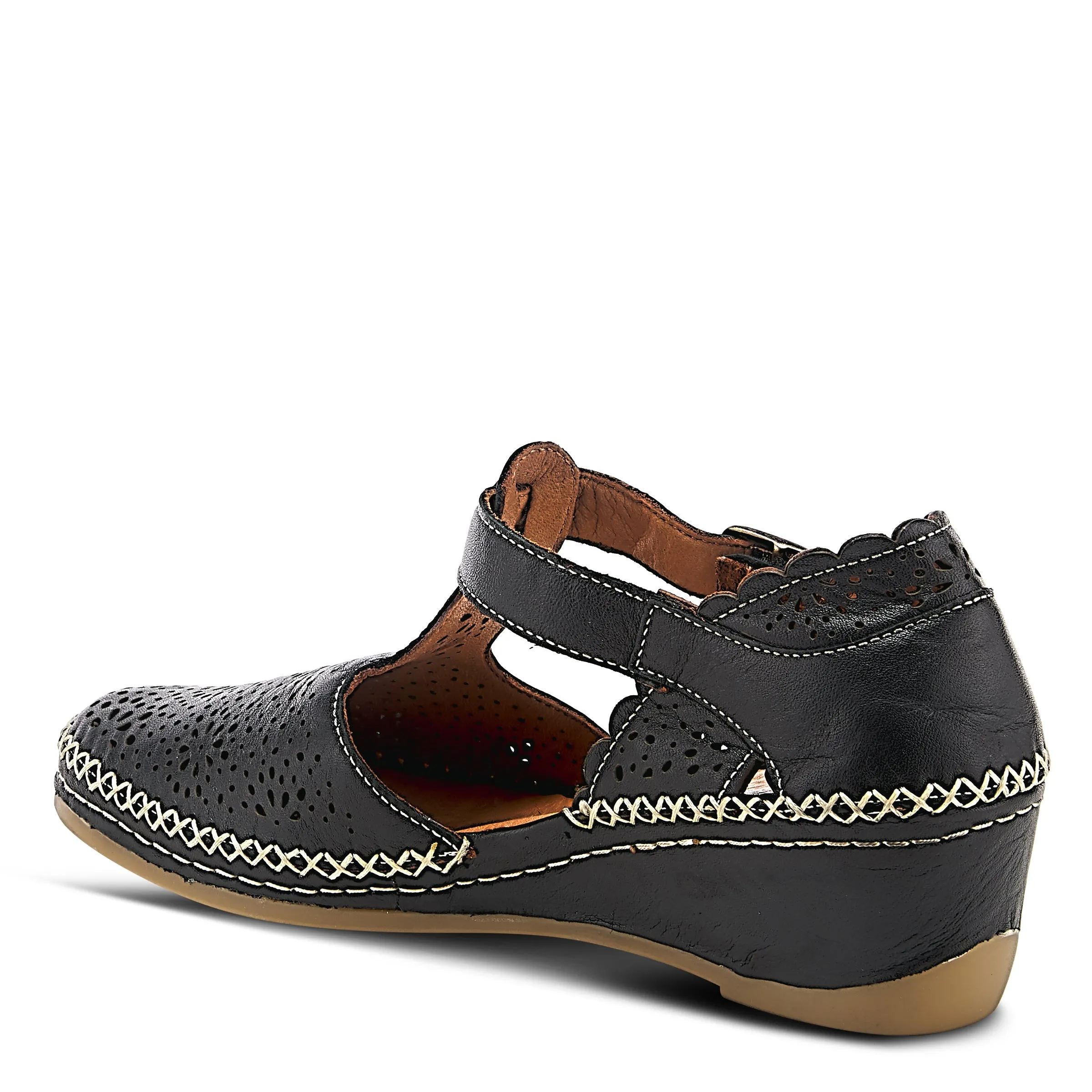 Spring Step Shoes Airy Wedge Shoes Women's Leather T Strap