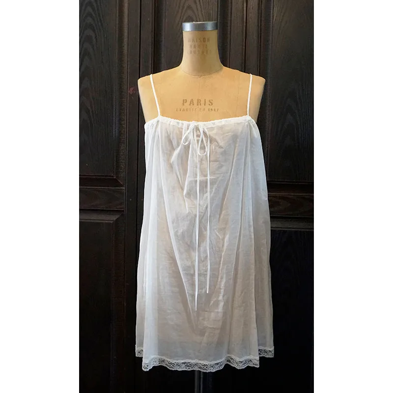 sz 40 NEW $3,300 GUCCI Ivory GG & FLOWER EMBROIDERED Short Summer DRESS & SLIP
