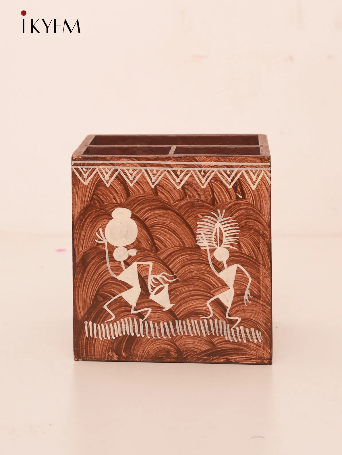 Warli Hand Painted Pen Stand